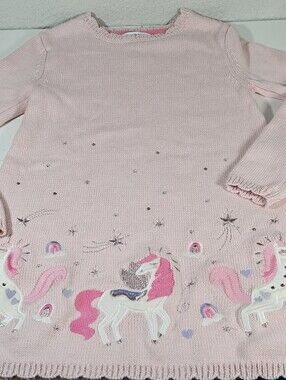 Miss Mona Mouse Pink Unicorn Sweater Dress 4T